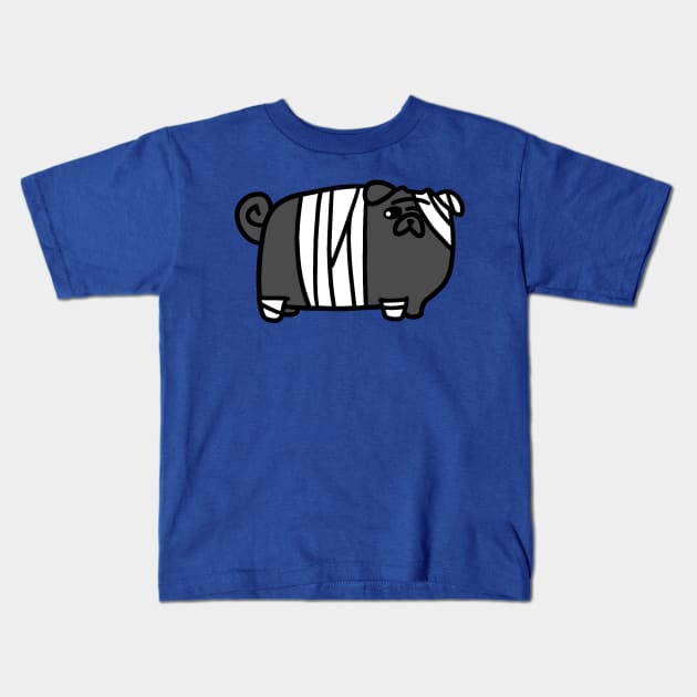 Hurt Black Pug Kids T-Shirt by saradaboru